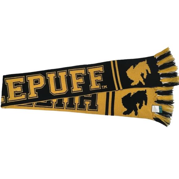 Harry Potter Warner Brothers Hufflepuff Reversible Scarf Unisex Black Go… - Picture 3 of 6